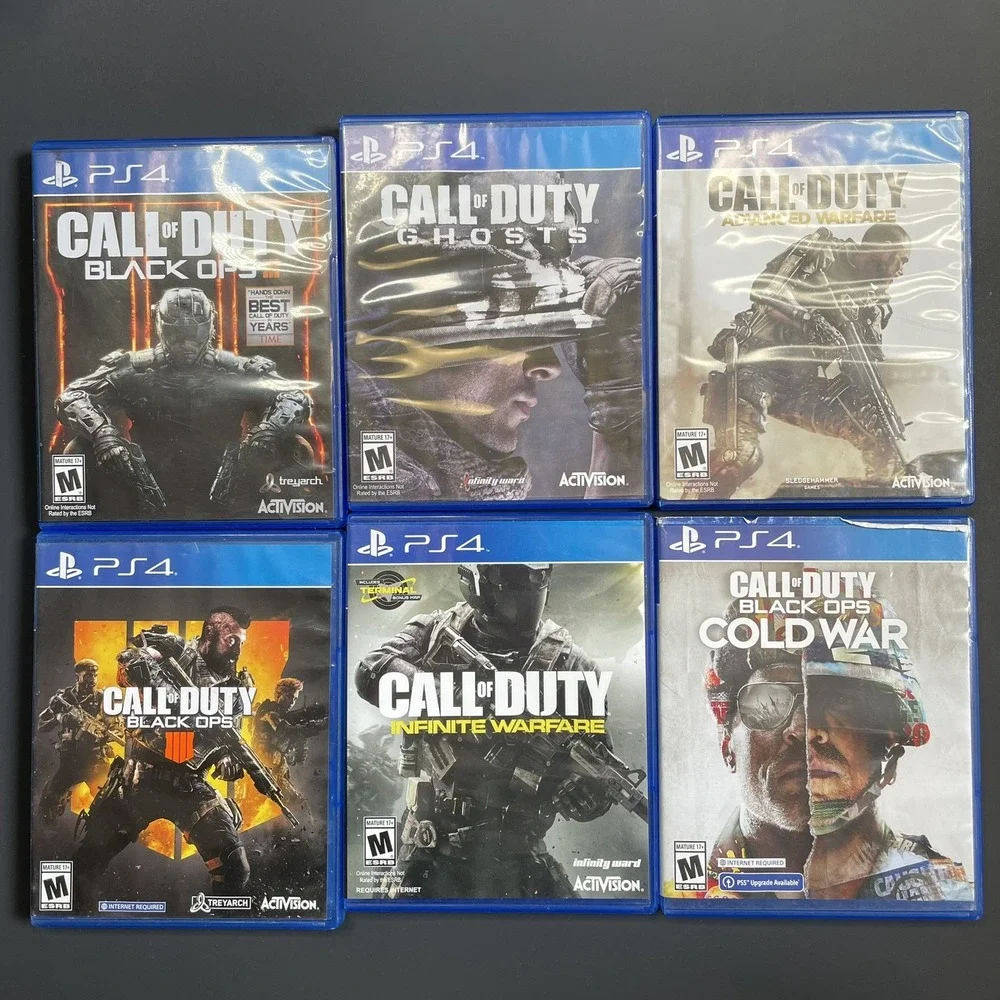 Call of Duty Black PS4 Game Lot Of 6 Cold War Black Ops Ghosts Warfare